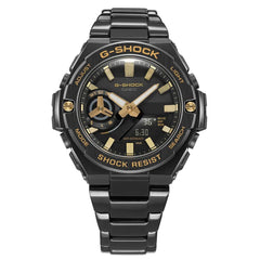 CASIO G-SHOCK GST-B500BD-1A9DR Men's Bluetooth Solar Watch – G-STEEL Black & Gold, Tough Solar, Shock Resistant, 200M Water Resistant, World Time