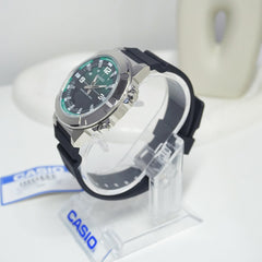 CASIO AMW-870A-3AVDF Analog-Digital Combination Watch – Stainless Steel, Dual Time Display, Water-Resistant