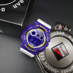 CASIO G-SHOCK GD-120CS-6DR Men's Digital Watch – Shock Resistant, 200M Water Resistant, LED Super Illuminator, Limited Edition White & Purple