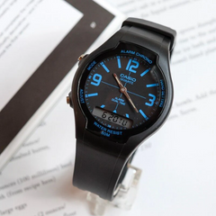 CASIO AW-90H-2BVDF Analog-Digital Combination Watch – Water-Resistant, Shock-Resistant, Multi-Function, Sporty Blue Design