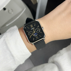 CASIO MTP-M305L-1A2VDF Men's Black Dial Leather Strap Watch | Analog Quartz Multi-Dial Watch with Day Date 24H Subdials | Classic Business Casual Watch for Men