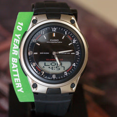 CASIO AW-80-1AVDF Analog-Digital Combination Watch – Water-Resistant, Shock-Resistant, Multi-Function, Classic Black Design
