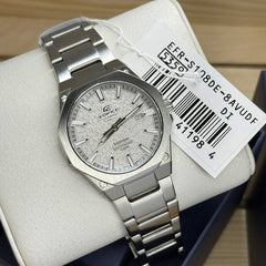 CASIO EDIFICE EFR-S108DE-8AVUDF Men’s 3-Hand Analog Watch – Slim Stainless Steel, Sapphire Crystal, Grey Dial, Quartz, 100M Water Resistant