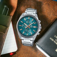 CASIO EDIFICE EFV-610DE-2AUDF Men’s Chronograph Watch – Blue Sunray Dial, Stainless Steel Bracelet, Quartz, Date, Mineral Glass, 100M Water Resistant