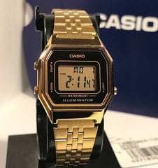 CASIO LA680WGA-1DF Vintage Digital Watch – Gold-Tone Stainless Steel, Retro Design with Multi-Function Features
