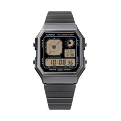 CASIO A130WEGG-1ADF Vintage Digital Watch – Retro Gunmetal Stainless Steel, LED Display, Alarm, Stopwatch, Water Resistant