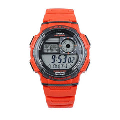 Casio AE-1000W-4AVDF Digital Watch – World Time, 10-Year Battery, Red Sport Style - THE HAPPY BUY