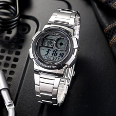CASIO AE-1000WD-1AVDF Digital Watch – Multi-Function, Water-Resistant, Stainless Steel Band