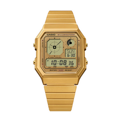 CASIO A130WEG-9ADF Vintage Gold Digital Watch – Retro Style, Stainless Steel, LED Display, Daily Alarm, Water Resistant