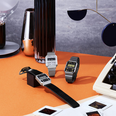 CASIO A100WE-7BDF Vintage Digital Watch – Retro Silver Stainless Steel, LED Display, Chronograph, Water Resistant