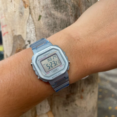 CASIO LA-20WHS-2ADF Digital POP Watch – Translucent Blue, LED Light, 1/100-Sec Stopwatch, Daily Alarm, 5-Year Battery