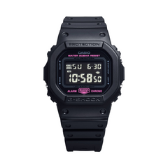 CASIO G-SHOCK DW-5600PK-1D Limited Edition Digital Watch – Pink Panther Collaboration, Shock Resistant, LED Display, Men’s Retro Pop Culture Timepiece