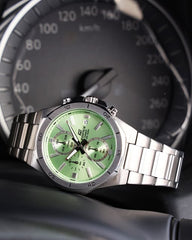 Casio EDIFICE EFV‑640D‑3AV Men’s Chronograph Watch | Green Dial Stainless Steel Bracelet | 100 M Water‑Resistant Sport‑Dress Timepiece