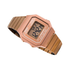 CASIO B650WC-5ADF Vintage Digital Watch – Rose Gold Stainless Steel, LED Light, Alarm, Stopwatch, Water Resistant, Retro 80s Classic Design