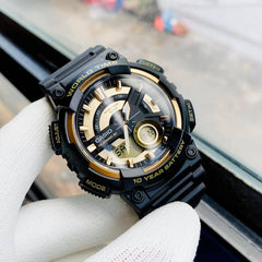 CASIO AEQ-110BW-9AVDF Analog-Digital Combination Watch – Dual Time Display, Water-Resistant, Durable Resin Band