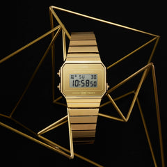 CASIO A700WEVG-9ADF Vintage Model Watch – Classic Digital Design, Gold Stainless Steel Band, Water-Resistant