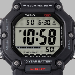 CASIO AE-1600H-1AVDF Digital Men’s Watch – World Time, 10-Year Battery, Large Display, LED Backlight, Stopwatch, Water Resistant Sports Design
