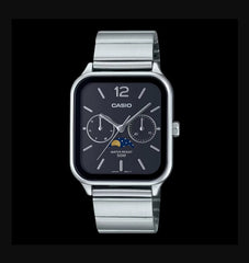 CASIO MTP-M305D-1A2VDF Men's Black Dial Analog Watch | Classic Stainless Steel Quartz Wristwatch | Day-Date 24-Hour Subdials | Elegant Business Watch for Men