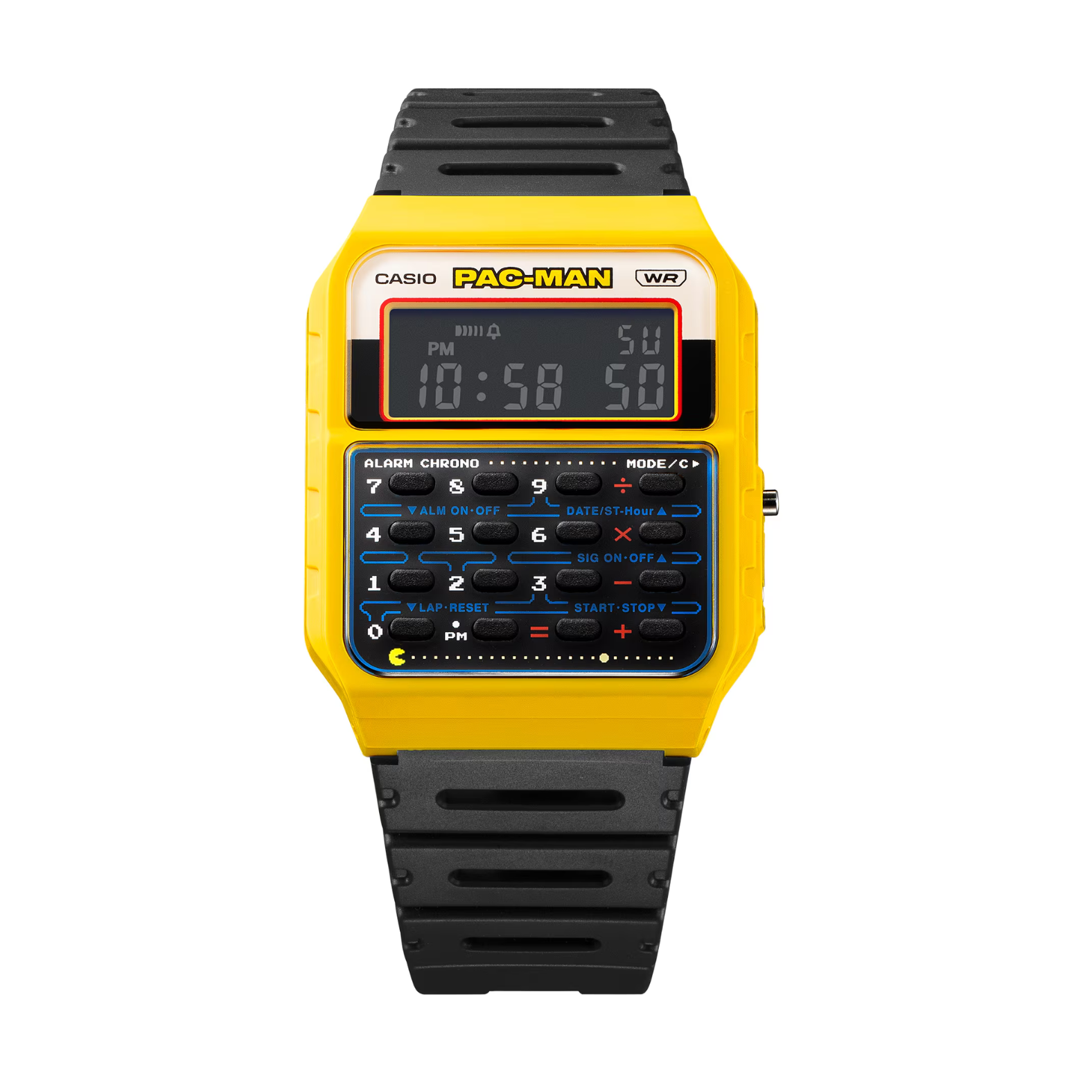 CASIO CA-53WPC-1BDR PAC-MAN Collaboration Digital Watch – Retro Design, Classic Pac-Man Graphics, Multi-Function, Water-Resistant - THE HAPPY BUY
