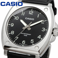 CASIO MTP-E730L-1AVDF Men's Analog Watch – Black Dial Leather Strap Quartz Timepiece | Retrograde Sub-Dial, Water Resistant & Stylish Design - THE HAPPY BUY