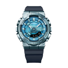 CASIO G-SHOCK GM-S110LB-2ADR Women's Blue Mirror Dial Watch – Compact Metal Bezel, Shock Resistant, 200M Water Resistant, Analog-Digital Display