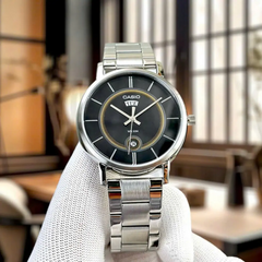 CASIO MTP‑B120D‑1AVDF Men’s Classic Analog Watch – Day & Date, Stainless Steel, 50 m Water Resistance