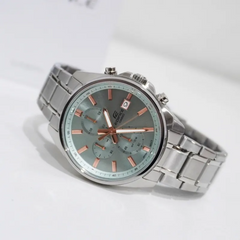 CASIO EDIFICE EFV-610DE-3AUDF Men’s Standard Chronograph – Green Dial, Stainless Steel Bracelet, Quartz, Date, 100M Water Resistant