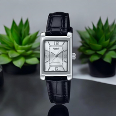 CASIO LTP-1234LL-7ADF Women's Analog Watch – Stainless Steel with White Dial & Leather Strap, Elegant & Timeless Design