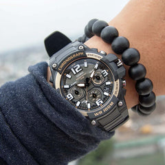 CASIO MCW-100H-9A2VDF Men’s Heavy-Duty Analog / Chronograph Watch – 100 m Water Resistance, Stopwatch & Resin Build