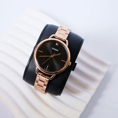 CASIO LTP-E415PG-1CDF Women’s Analog Watch – Rose-Gold Tone Stainless Steel, Black Dial, Quartz Accuracy, Water Resistant