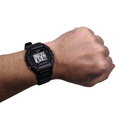 CASIO W-218H-1AVDF Men’s Digital Watch – Black Resin, LED Light, 1/100s Stopwatch, Daily Alarm, Auto Calendar, 12/24h, 50M Water Resistant, Quartz