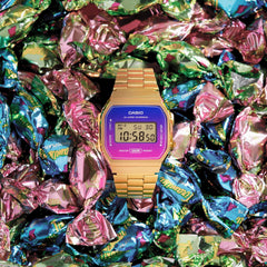 CASIO A168WERG-2ADF Vintage Digital Watch – Men’s Rose Gold & Blue Stainless Steel Retro LED Alarm Quartz Chronograph