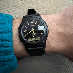 Casio AW-49HE-1AVDF Analog-Digital Watch – Dual Time, Alarm, Sporty Black Design