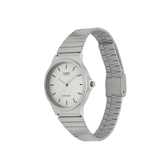 CASIO MQ-24D-7EDF Unisex Analog Watch – Silver Stainless Steel Bracelet, White Dial, Ultra-Slim Quartz, Water Resistant, Minimalist Classic