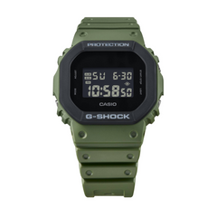 CASIO G-SHOCK DW-5610UU-3DR – Olive Green Square, Shock Resistant, 200M Water Resistant, LED Backlight, Stopwatch, Countdown, Alarms