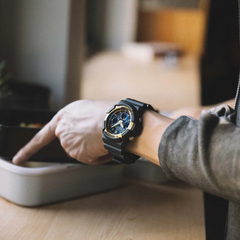 Casio G‑Shock GAS‑100G‑1ADR (Black/Gold) – Tough Solar Analog‑Digital Men’s Watch | Big‑Case, Shock‑Resistant, Street‑Style