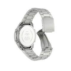 CASIO AMW-870DA-2A1VDF Analog-Digital Watch – Blue Dial, Stainless Steel Band, Stopwatch, Dual Time, Water Resistant