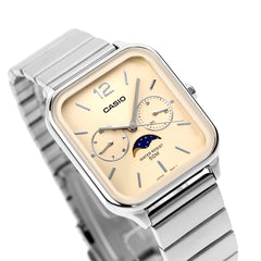 CASIO MTP-M305D-9AVDF Men's Gold Dial Analog Watch | Stainless Steel Multi-Dial Quartz Wristwatch | Day-Date 24-Hour Subdials | Elegant Dress Watch for Men | Water Resistant