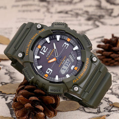 CASIO AQ-S810W-3AVDF Tough Solar Analog-Digital Watch – Solar Powered, Water-Resistant, Durable Men's Watch