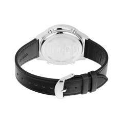 CASIO EDIFICE EFV-C120L-8ADF Men’s Analog-Digital Watch – Grey Dial, Brown Leather Strap, World Time, Stopwatch, Countdown Timer, Alarm, Quartz, Mineral Glass, 100M Water Resistant