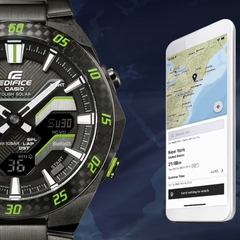 CASIO EDIFICE ECB-2200RC-1A3 Men's Solar Bluetooth Chronograph Watch – Carbon Fiber Dial, Smartphone Link, 100M Water Resistant