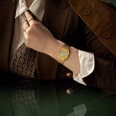 CASIO A700WEVG-9ADF Vintage Model Watch – Classic Digital Design, Gold Stainless Steel Band, Water-Resistant