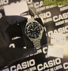 Casio MDV-10D-1A1VDF Analog Watch Black Dial Stainless Steel Quartz Watch 200M Water Resistant Dive Style Casio Standard Series Gift for Him