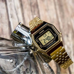 CASIO LA680WGA-1DF Vintage Digital Watch – Gold-Tone Stainless Steel, Retro Design with Multi-Function Features