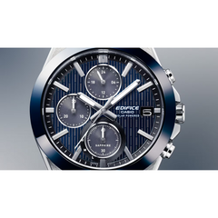 CASIO EDIFICE EFS-S650D-2ADF – Ceramic Bezel, Sapphire Crystal, Solar Chronograph, 100 m Water Resistant, Stainless Steel