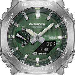Casio G-SHOCK GBM-2100A-1A3DR Men’s Analog-Digital Metal Covered Green Dial Watch, Bluetooth, Tough Solar, 200M Water Resistant