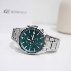 CASIO EDIFICE EFV-610DE-2AUDF Men’s Standard Chronograph – Blue Sunray Dial, Stainless Steel Bracelet, Quartz, Date, Mineral Glass, 100M Water Resistant