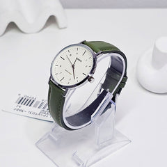 CASIO LTP-VT03L-3BDF Women’s Analog Watch – Minimalist Green Dial, Leather Strap, Slim Case, Quartz Movement, Water Resistant – Casual & Elegant Style