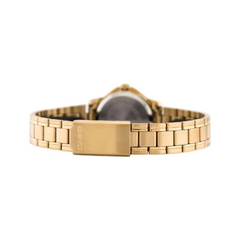 CASIO LTP-V004G-1BUDF Women’s Analog Watch – Gold Stainless Steel, Black Dial, Quartz Movement, Water Resistant, Elegant Classic Ladies Watch