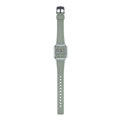 CASIO A100WEF-3A Vintage Digital Watch – Unisex Green Resin Retro LED Chronograph with Stainless Steel Band & Quartz Movement